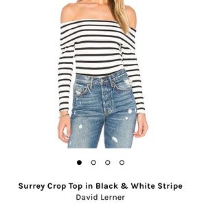 BNWT Black David Lerner Surrey Crop Top Size M
